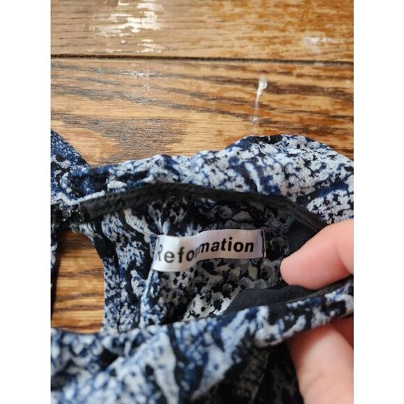 Reformation Stevie Serpent Mini Dress Size 6 - Picture 2 of 4